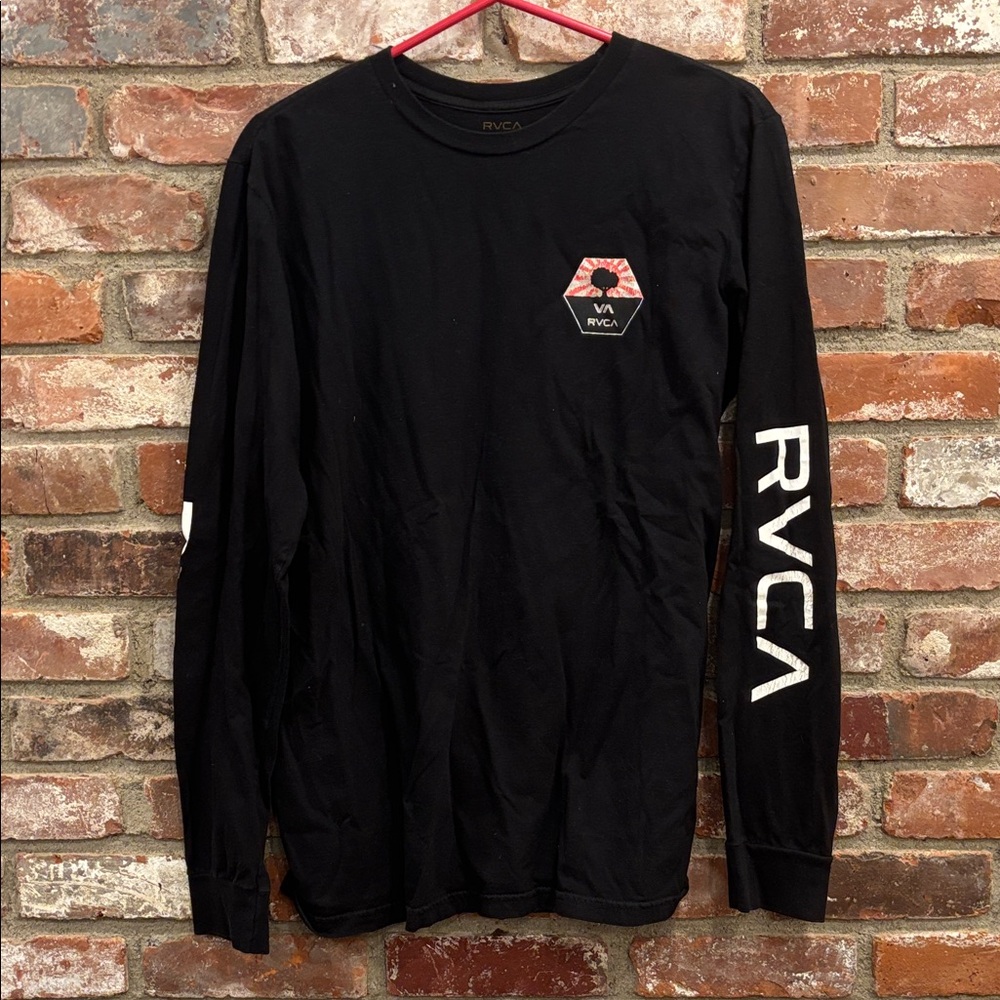 RVCA Black Long Sleeve Tee with Logo